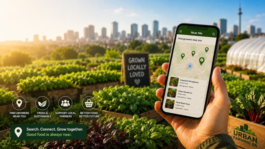 Finding urban farmers near you on Urban Farming SA