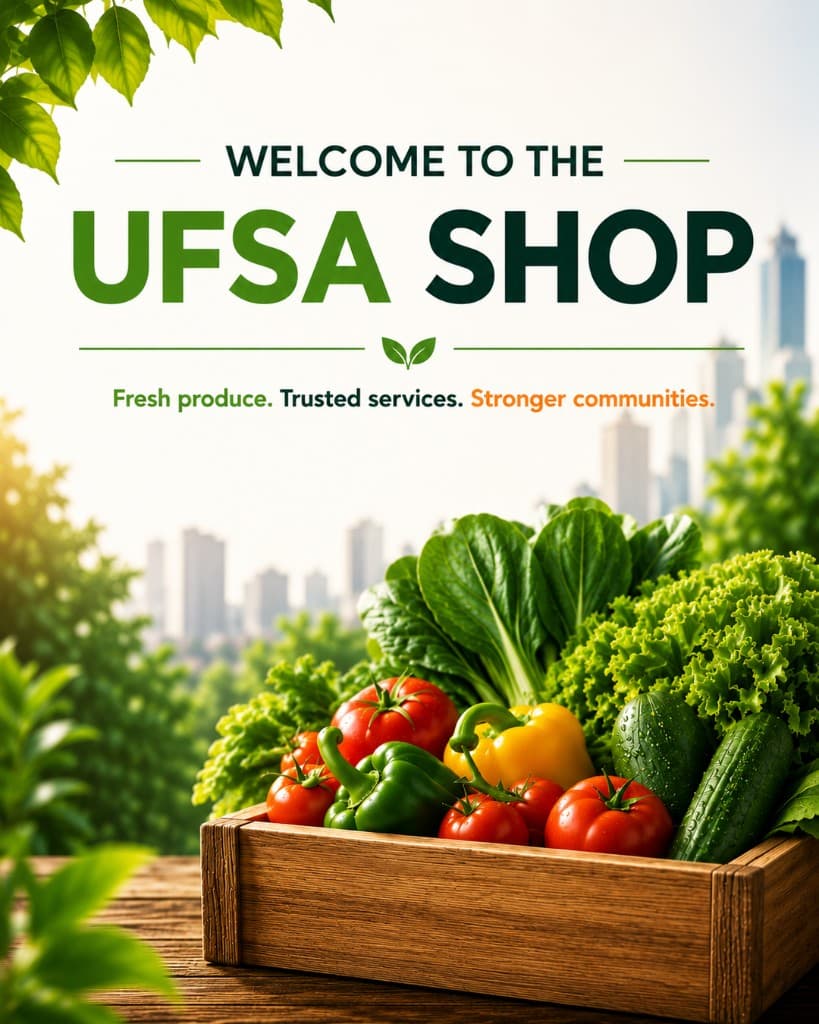 Welcome to the UFSA Shop — fresh produce from urban farmers